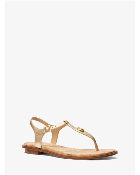 michael kors strappy sandals|mallory leather t strap sandal.